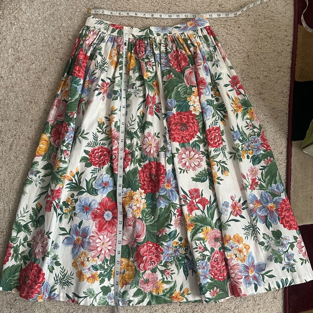 Vintage Floral Cottagecore Midi Skirt Garden Party Avon 15/16 - Picture 6 of 6